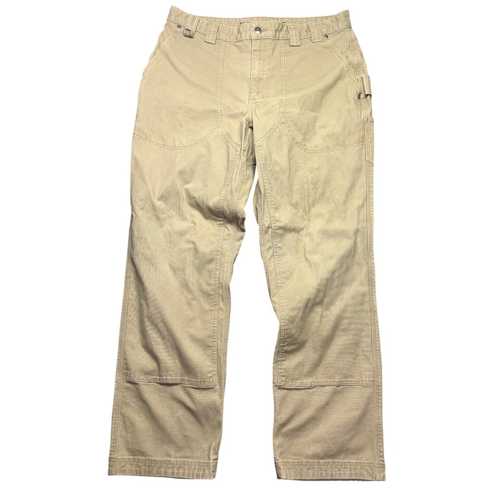 Duluth Trading Fire Hose Work Pants Mens 38x32 Double Knee Khaki Utility